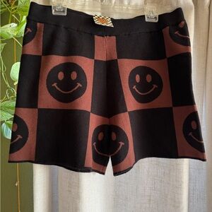 Dressed in LALA Black and Brown Smiley Shorts